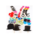 44pcs Photo Booth Wedding Prop Welcome Mustache Mask Props